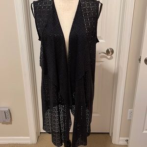 Soft Surroundings Faux Suede Laser Cut Vest